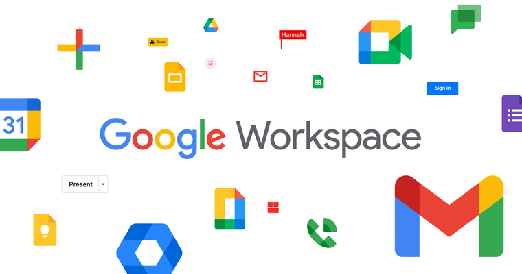 Google Workspace logo with their base product offerings