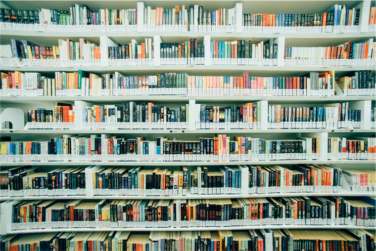 A huge selection of books in a library.